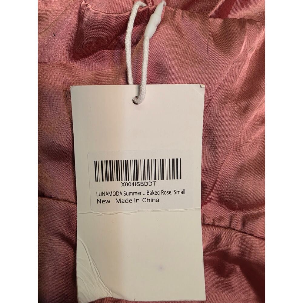 LUNAMODA Womens Dress Small Baked Rose Pink Satin Cowl Neck Midi NWT - Picture 10 of 10